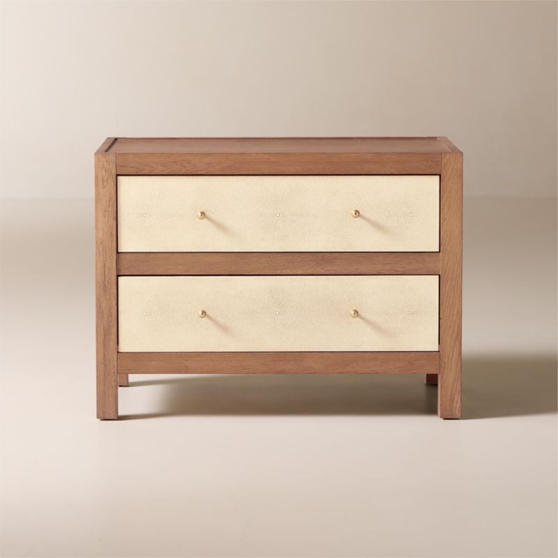 Layton 2-Drawer White Oak and Shagreen Nightstand | CB2 added by Spoak Member