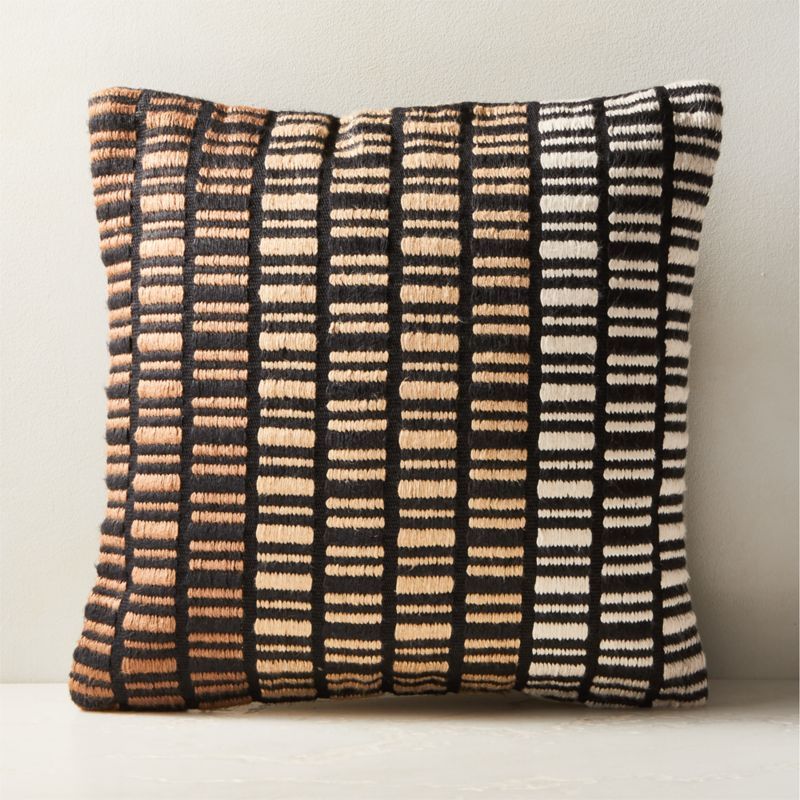 Liminal Woven Black and Neutral Silk Throw Pillow with Down-Alternative Insert 20''x20" by Ackerman + Reviews | CB2 added by Spoak Member