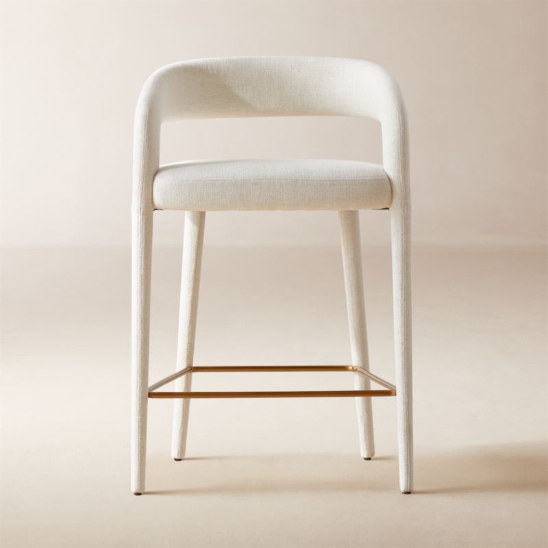 Lisette White Performance Fabric Counter Stools Set of 2 + Reviews | CB2 added by Spoak Member