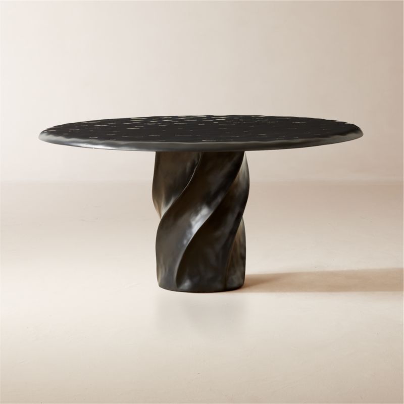 Lucia 60" Round Black Resin Dining Table + Reviews | CB2 added by Spoak Member