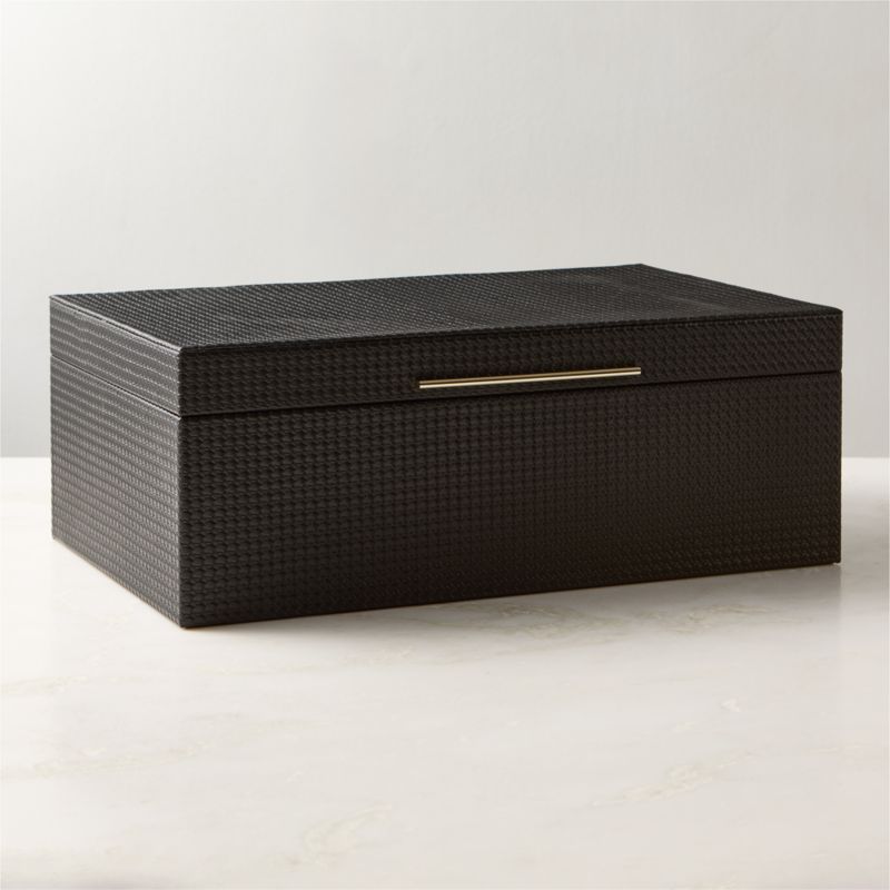 Marcus Black Leather Storage Box Large | CB2 added by Spoak Member