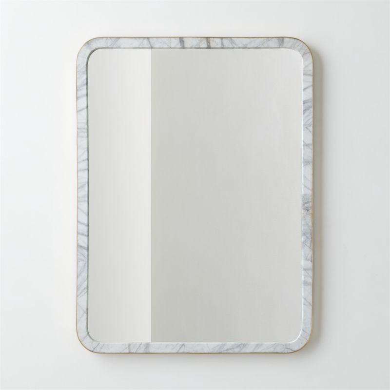 Masine Unlacquered Brass and Marble Rectangular Wall Mirror 48"x36" | CB2 added by Spoak Member