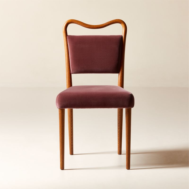 Monte Oak Wood and Rose Velvet Dining Chair | CB2 added by Spoak Member