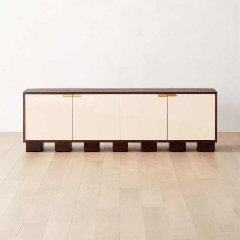 Moti 86" Brown and White Wood Media Console + Reviews | CB2 added by Spoak Member