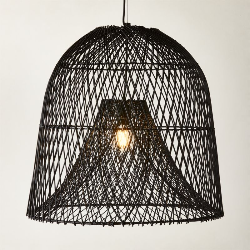 Nassa Woven Black Bamboo Pendant Light + Reviews | CB2 added by Spoak Member
