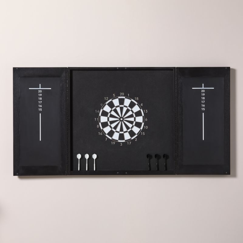 Brax Black Ebonized Oak and Antiqued Mirror Dartboard | CB2 added by Spoak Member