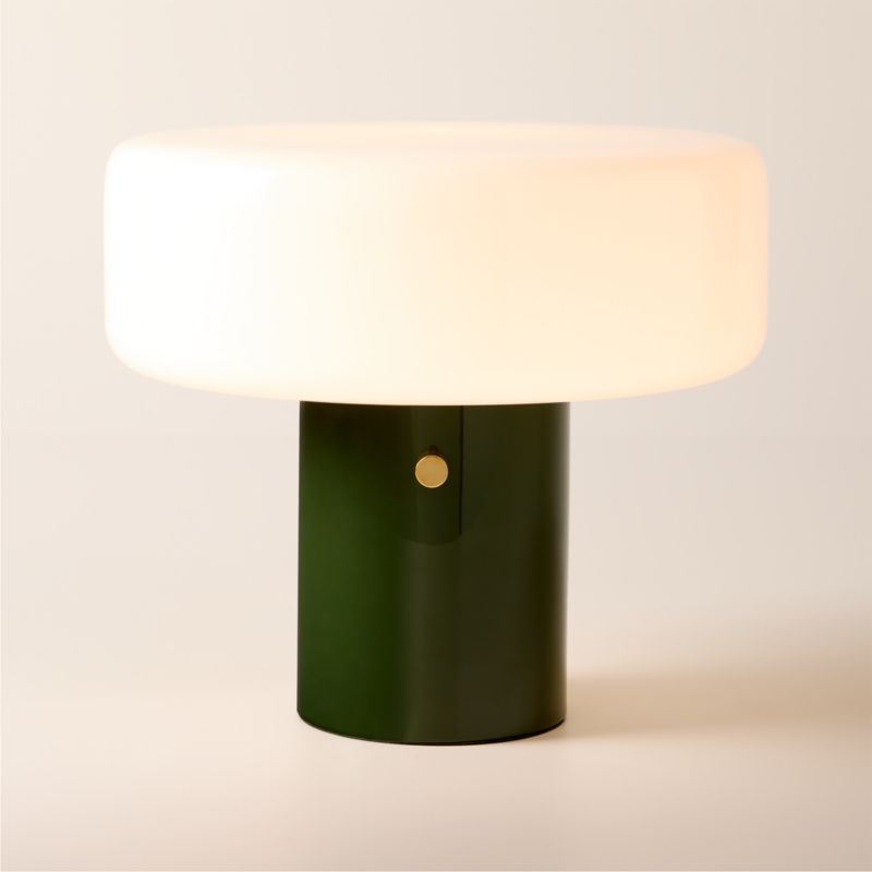 Pill High Gloss Olive Green Iron Table Lamp with Glass Shade by Bill Curry + Reviews | CB2 added by Spoak Member
