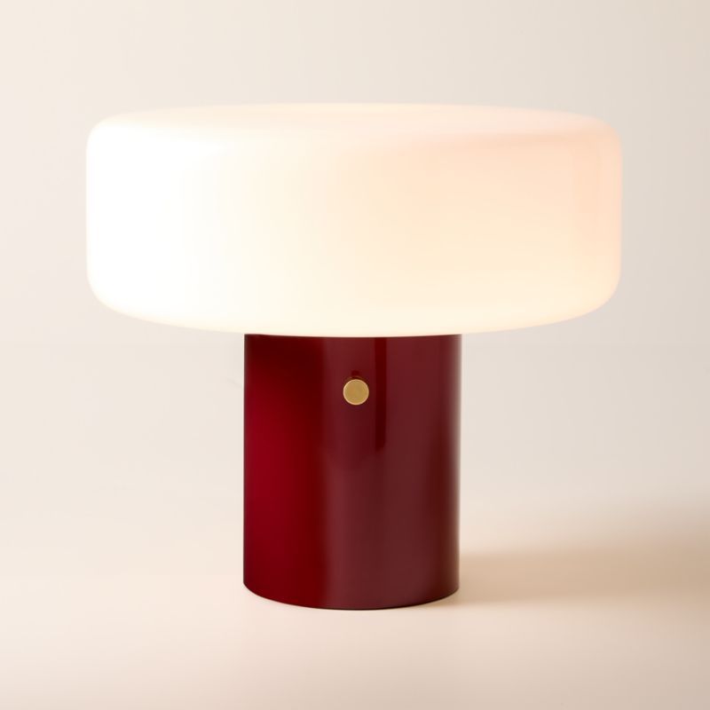 Pill High Gloss Oxblood Red Iron Table Lamp with Glass Shade by Bill Curry + Reviews | CB2 added by Spoak Member