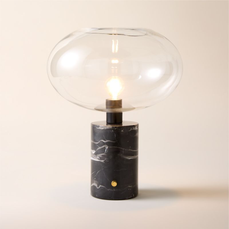 Polo Black Marble Table Lamp with Glass Shade + Reviews | CB2 added by Spoak Member