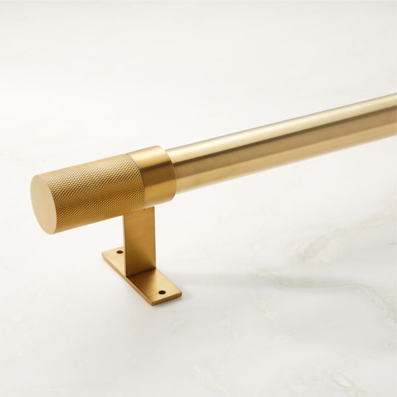 Porter Single Brushed Brass Curtain Rod with Knurled Finial 88''-120''x1.25'' + Reviews | CB2 added by Spoak Member
