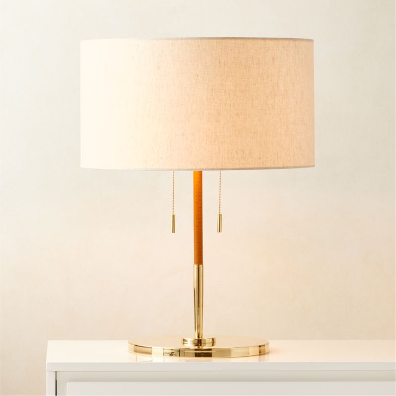 Prix Leather and Polished Brass Modern Table Lamp | CB2 added by Spoak Member