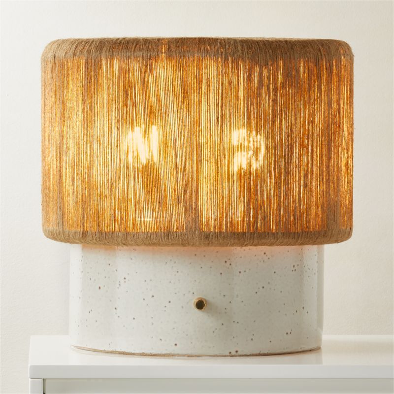Ramble Short White Ceramic Table Lamp with Jute Shade by Kravitz Design + Reviews | CB2 added by Spoak Member