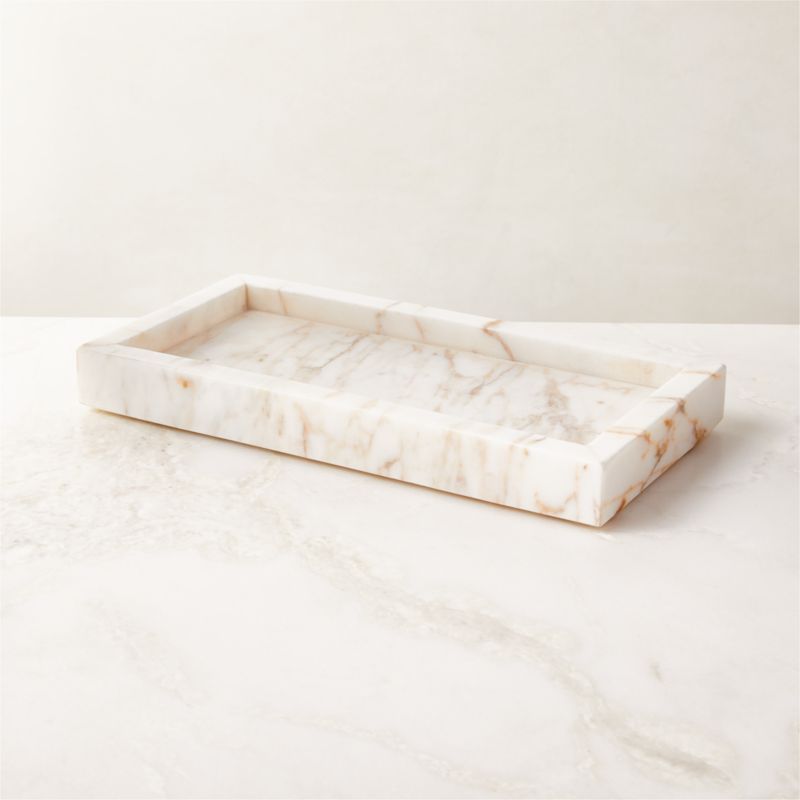 Ramsey Calacatta Gold Marble Vanity Tray + Reviews | CB2 added by Spoak Member