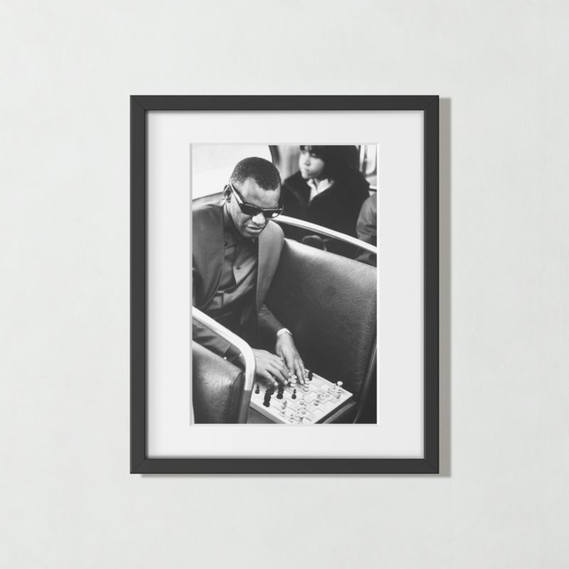 'Ray Charles Playing Chess' Modern Photographic Print in Black Frame 17.75''x21.75'' | CB2 added by Spoak Member