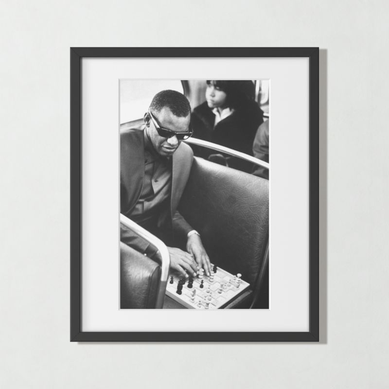 'Ray Charles Playing Chess' Modern Photographic Print in Black Frame 25.75''x21.75'' | CB2 added by Spoak Member