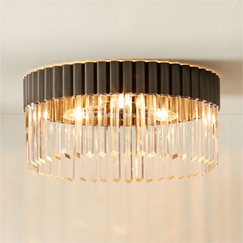 Risette Modern Black Chrome and Crystal Flush Mount Light + Reviews | CB2 added by Spoak Member