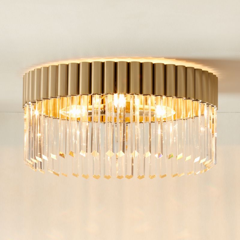 Risette Modern Polished Brass and Crystal Flush Mount Light + Reviews | CB2 added by Spoak Member