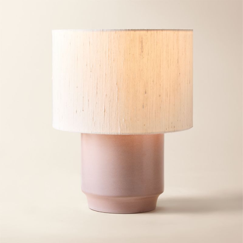 Rosalind Small Dusty Rose Ceramic Reactive Glaze Table Lamp with Silk Shade + Reviews | CB2 added by Spoak Member