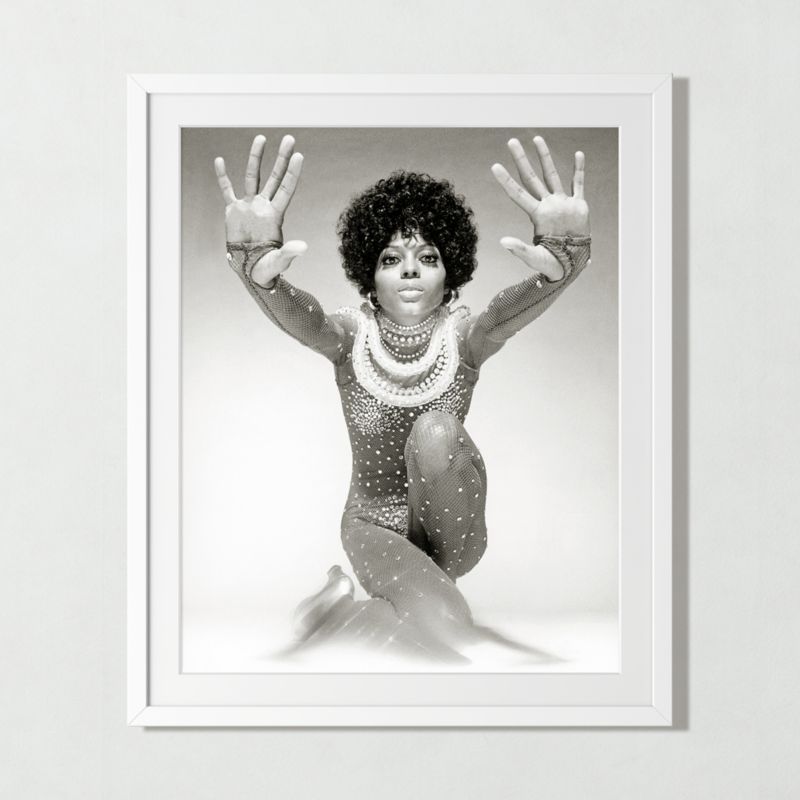'Diana Ross Reaching Out' Black & White Art Print in White Frame 33"x39.5" + Reviews | CB2 added by Spoak Member