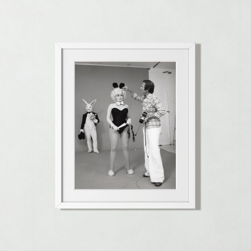 'Dolly Parton Playboy Shoot' Black & White Art Print in White Frame 25.5"x21.5" + Reviews | CB2 added by Spoak Member