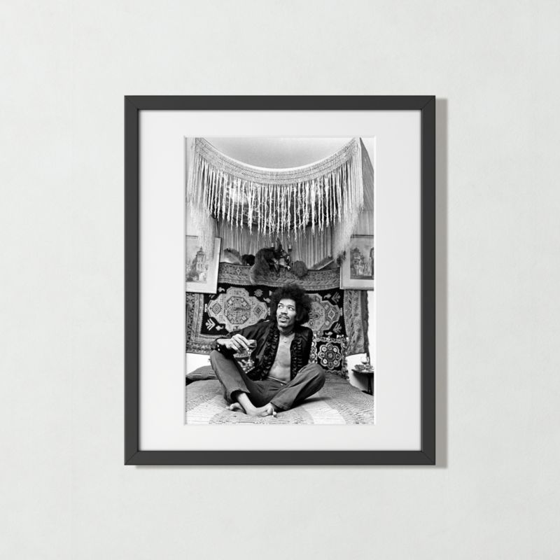 'Jimi Hendrix, 1969' Black & White Art Print in Black Frame 25.5"x21.5" | CB2 added by Spoak Member