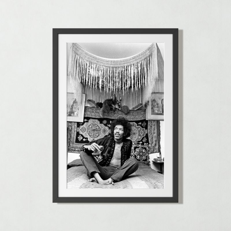 'Jimi Hendrix, 1969' Black & White Art Print in Black Frame 39.5"x28.5" | CB2 added by Spoak Member