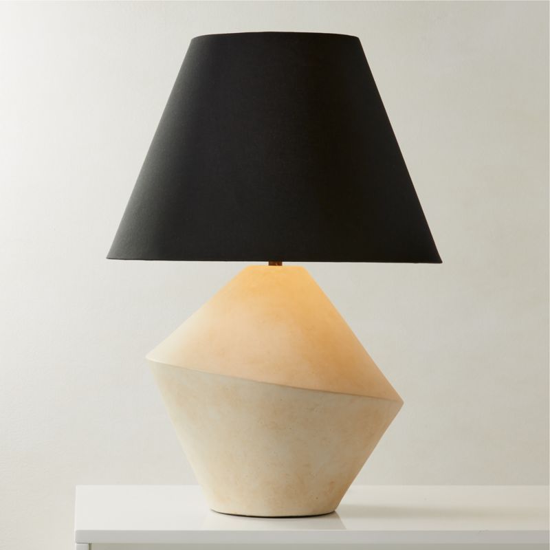 Sabia Ivory Ceramic Table Lamp with Black Shade + Reviews | CB2 added by Spoak Member