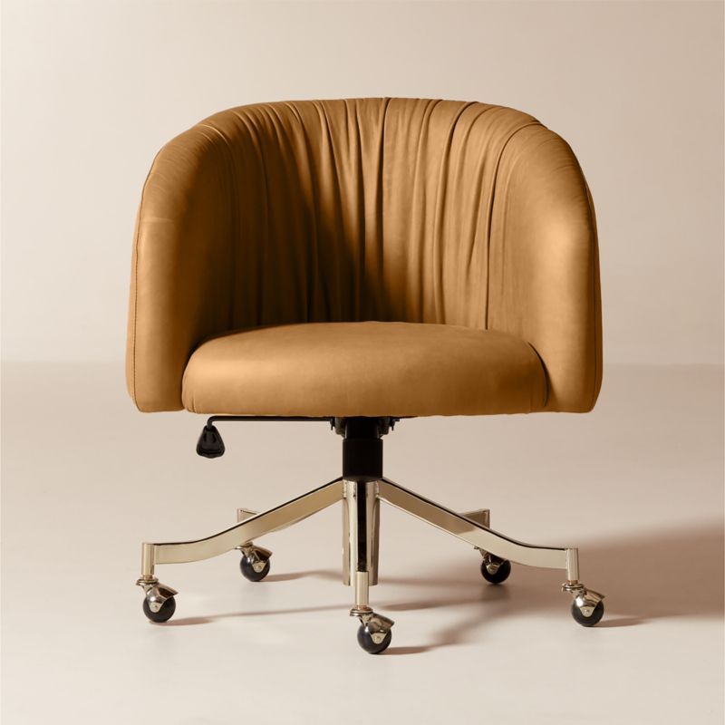 Saroy Brown Leather Office Chair | CB2 added by Spoak Member