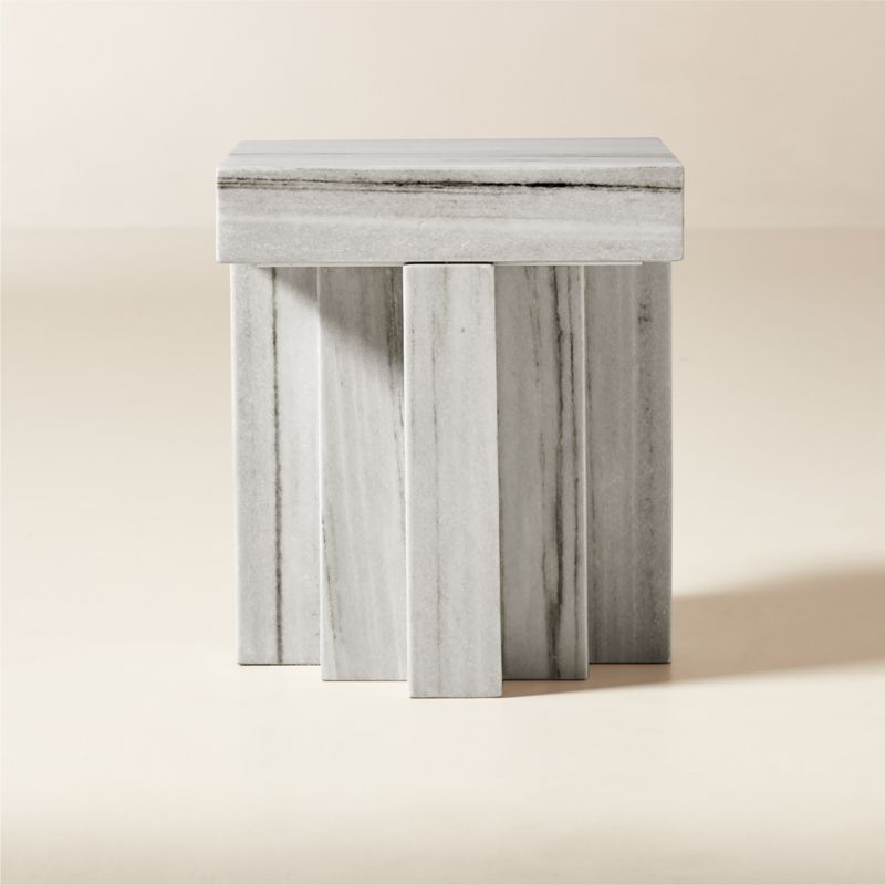 Scada White Marble Side Table + Reviews | CB2 added by Spoak Member