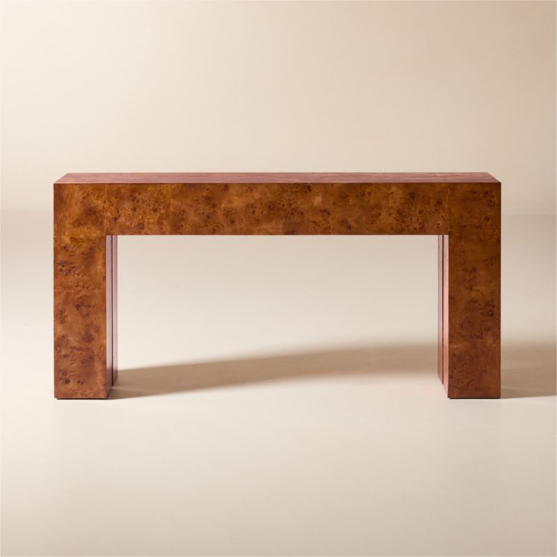 Scatola 60" Brown Burl Wood Console Table + Reviews | CB2 added by Spoak Member