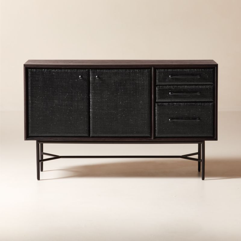 Seymour 49" Black Lacquered Linen Credenza | CB2 added by Spoak Member