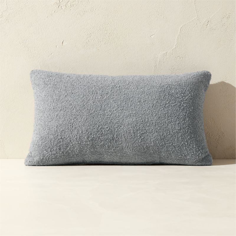 Silves Cool Grey Boucle Outdoor Throw Pillow 20"x12" + Reviews | CB2 added by Spoak Member