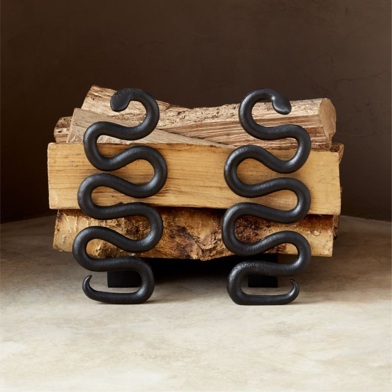 Black Snake Fireplace Andirons Set of 2 + Reviews | CB2 added by Spoak Member