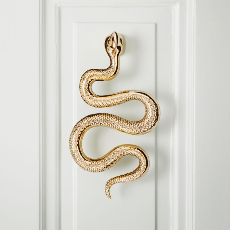 Modern Polished Brass Snake Door Knocker + Reviews | CB2 added by Spoak Member