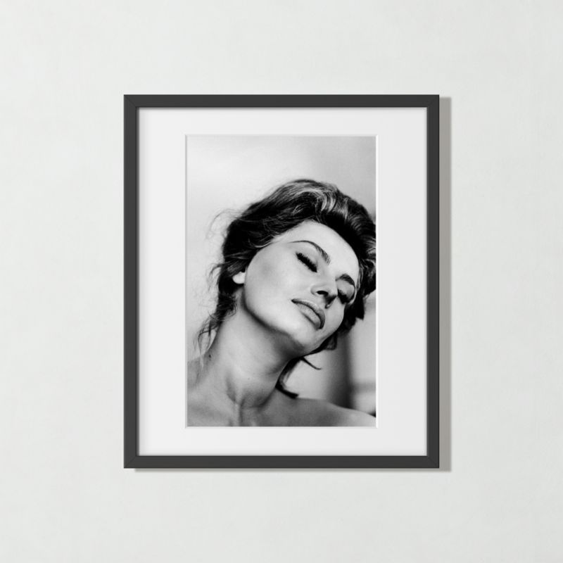 'Sophia Loren Relaxes, 1961' Photographic Print in Black Frame 21.75"x25.75" | CB2 added by Spoak Member