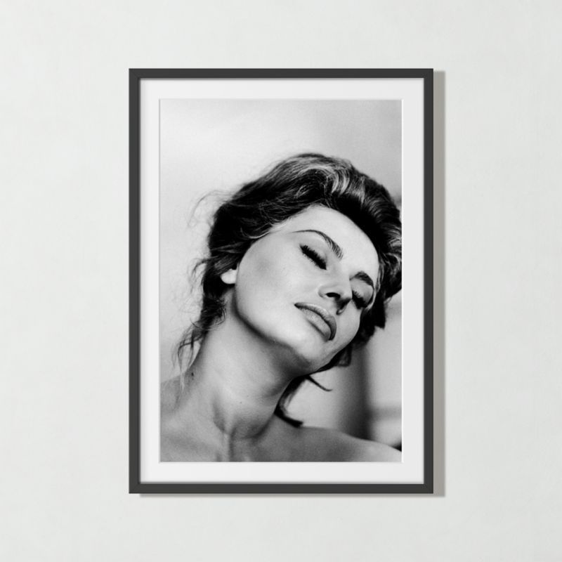 'Sophia Loren Relaxes, 1961' Photographic Print in Black Frame 27.75"x38.75" | CB2 added by Spoak Member