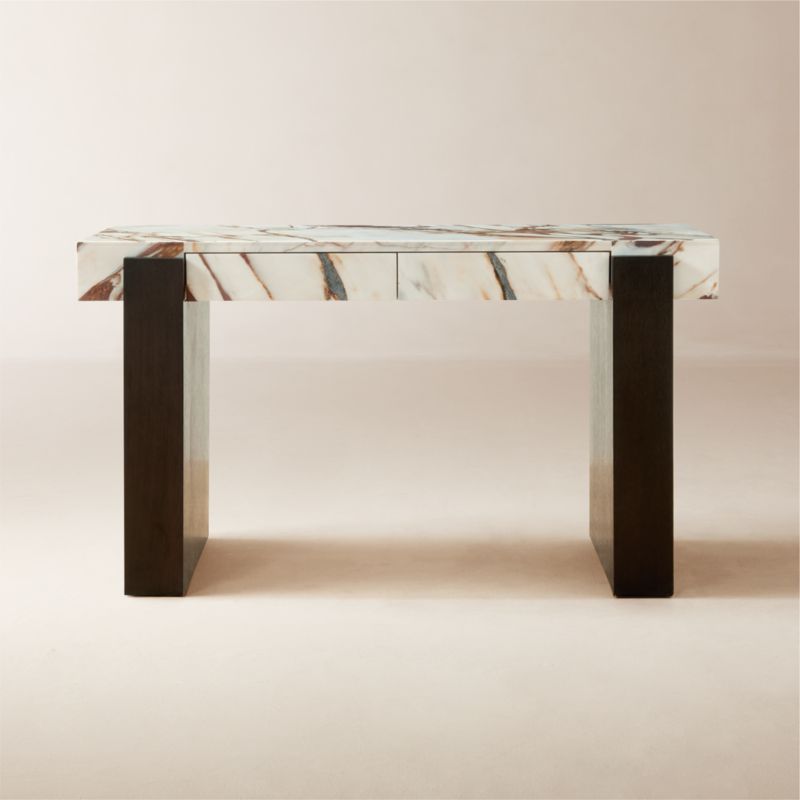 Spesso 2-Drawer Marble Desk + Reviews | CB2 added by Spoak Member