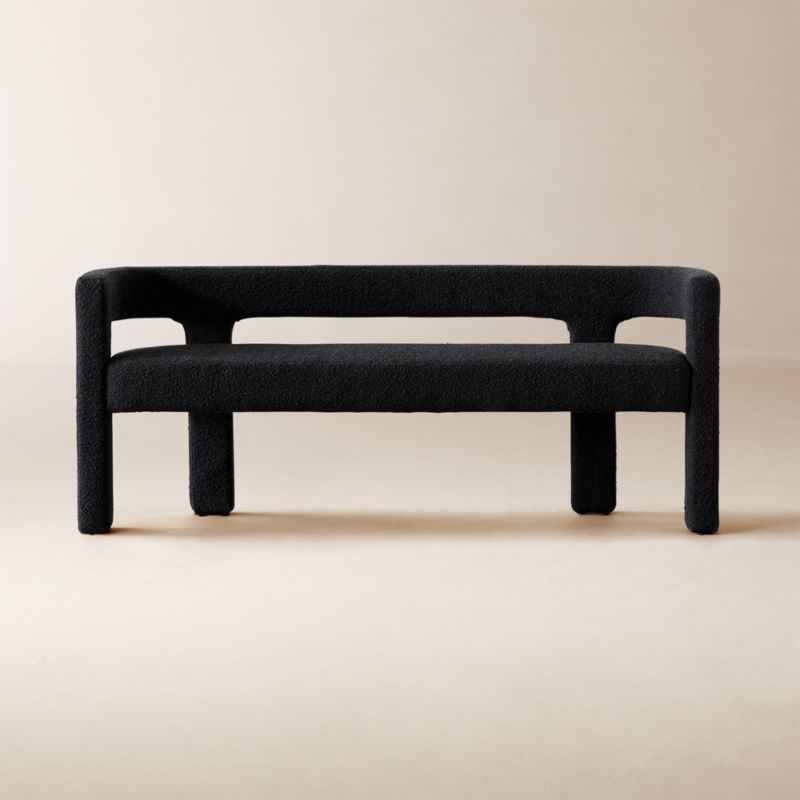 Stature 67" Black Boucle Bench + Reviews | CB2 added by Spoak Member