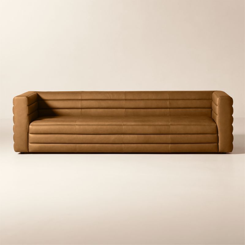 Strato 103" Channeled Brown Leather Sofa + Reviews | CB2 added by Spoak Member