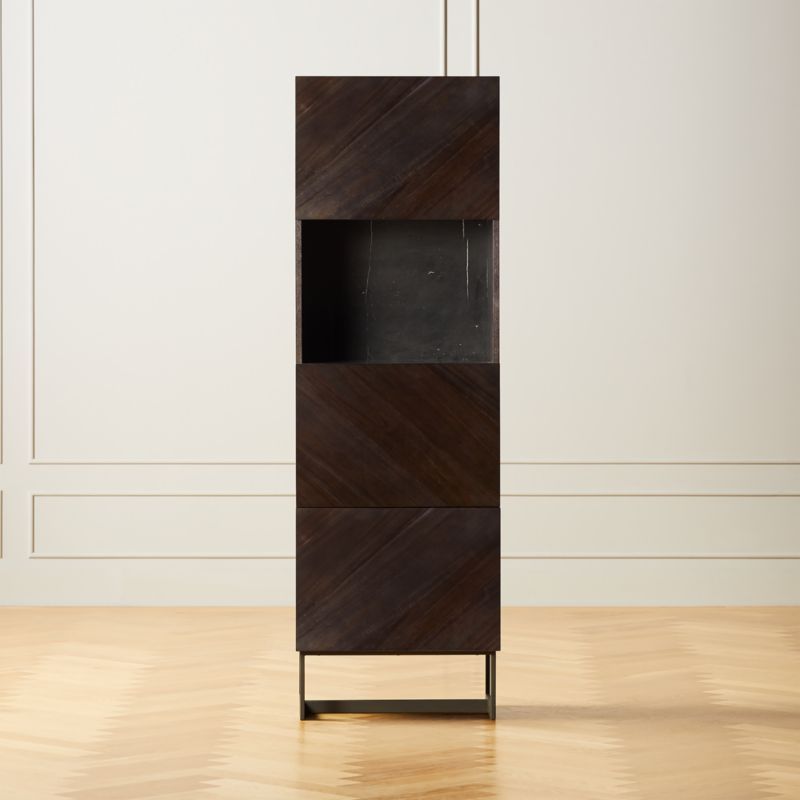 Suspend Black Marble and Dark Wood Bar Cabinet + Reviews | CB2 added by Spoak Member