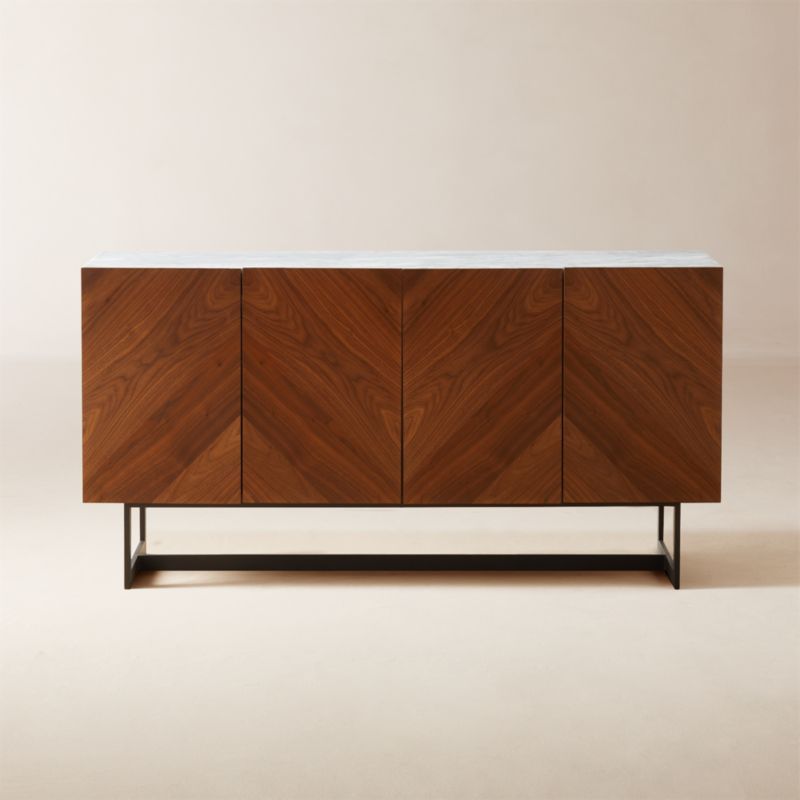 Suspend 57" Walnut Wood Media Console with White Marble Top + Reviews | CB2 added by Spoak Member
