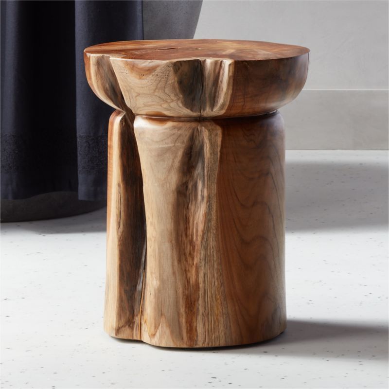Teak Natural Round Bathroom Stool + Reviews | CB2 added by Spoak Member