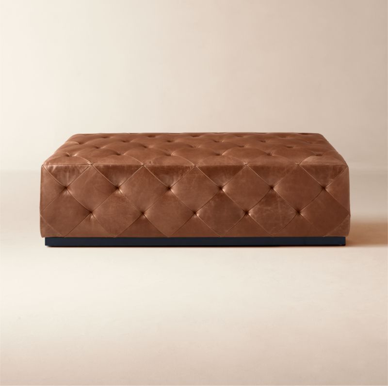 Saddle Leather Tufted Ottoman + Reviews | CB2 added by Spoak Member