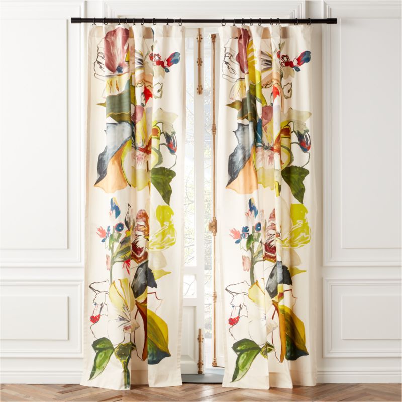 Jungle Floral Window Curtain Panel 48''x120'' + Reviews | CB2 added by Spoak Member