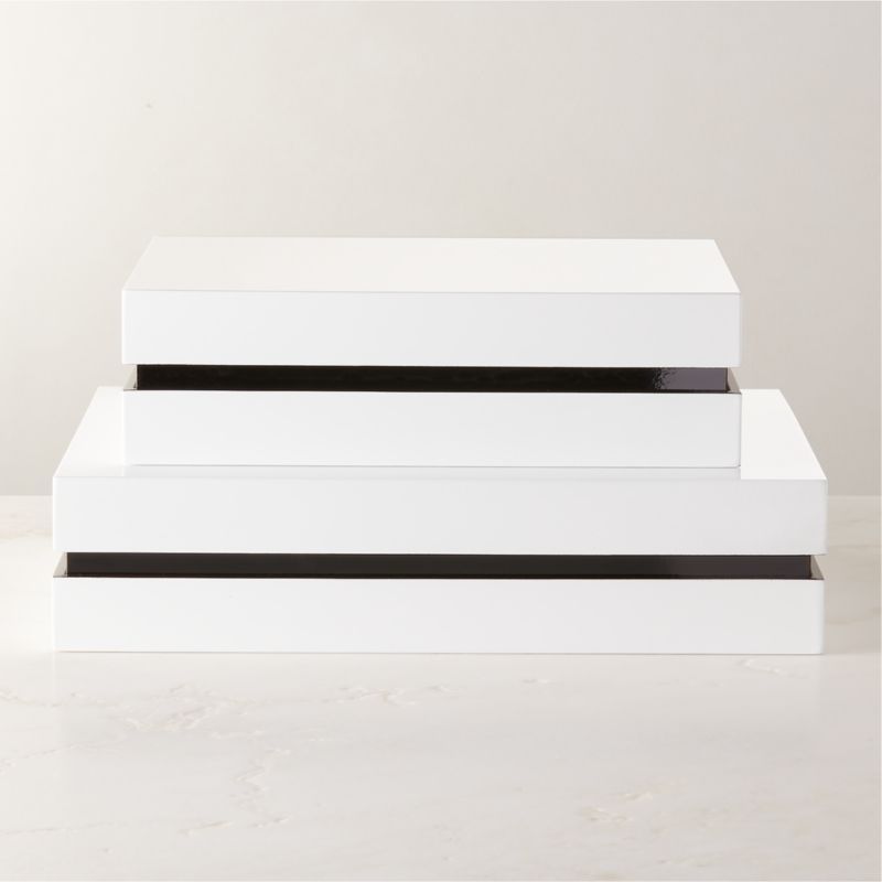 Weiss White Lacquered Storage Boxes Set of 2 + Reviews | CB2 added by Spoak Member