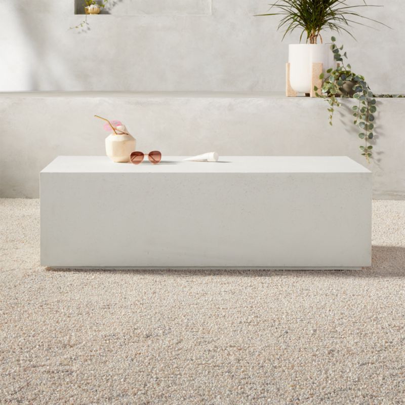 Ivory Concrete Outdoor Patio Coffee Table + Reviews | CB2 added by Spoak Member