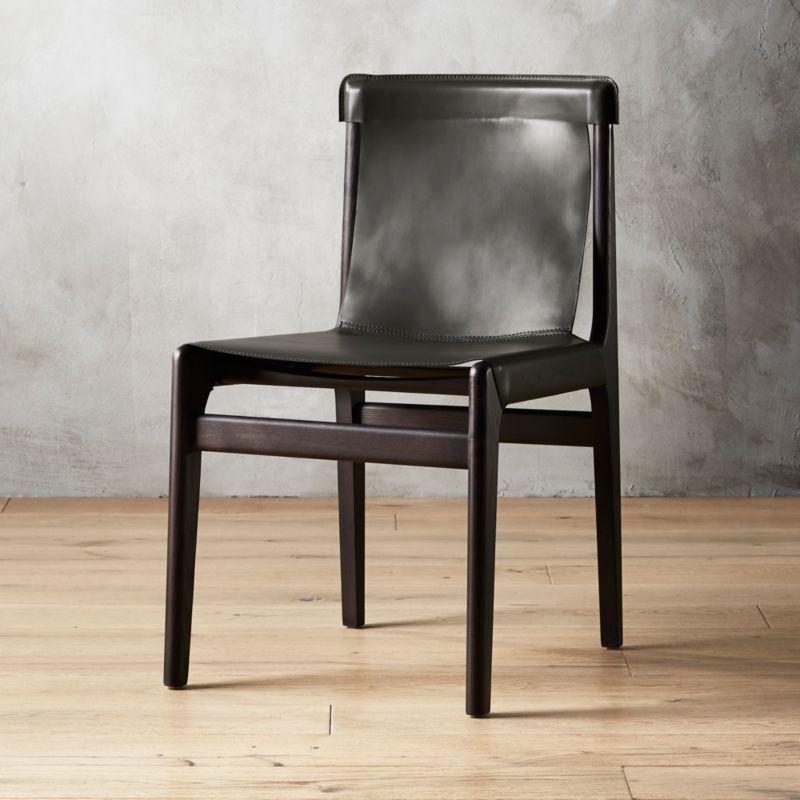 Burano Charcoal Grey Leather Sling Chair Set of 4 + Reviews | CB2 added by Jamie Moon