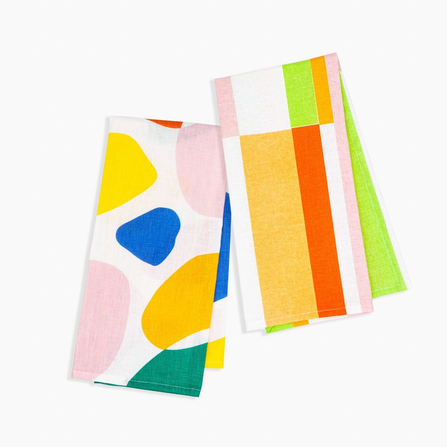 Linen Tea Towel Set in Stripes and Boulders added by Spoak Member