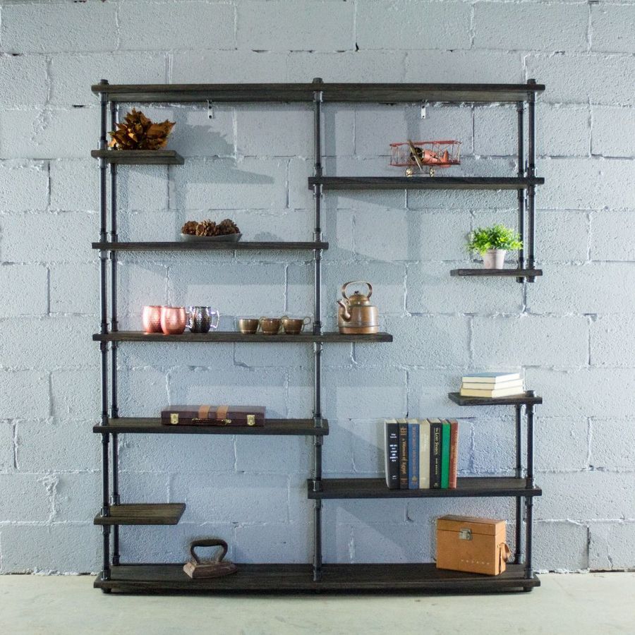 Open Eleven Shelf Industrial Pipe Bookcase added by Spoak Member