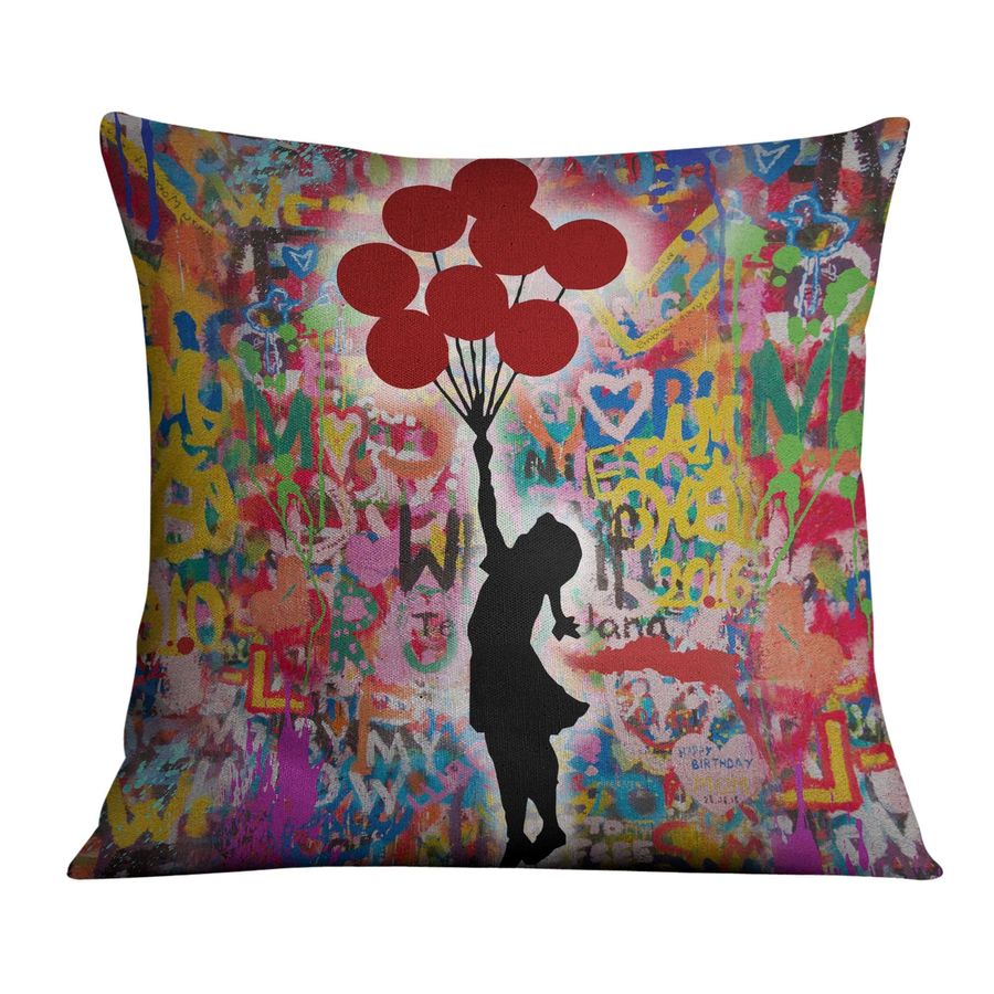 Banksy Balloon Girl Graffiti Cushion added by Spoak Member